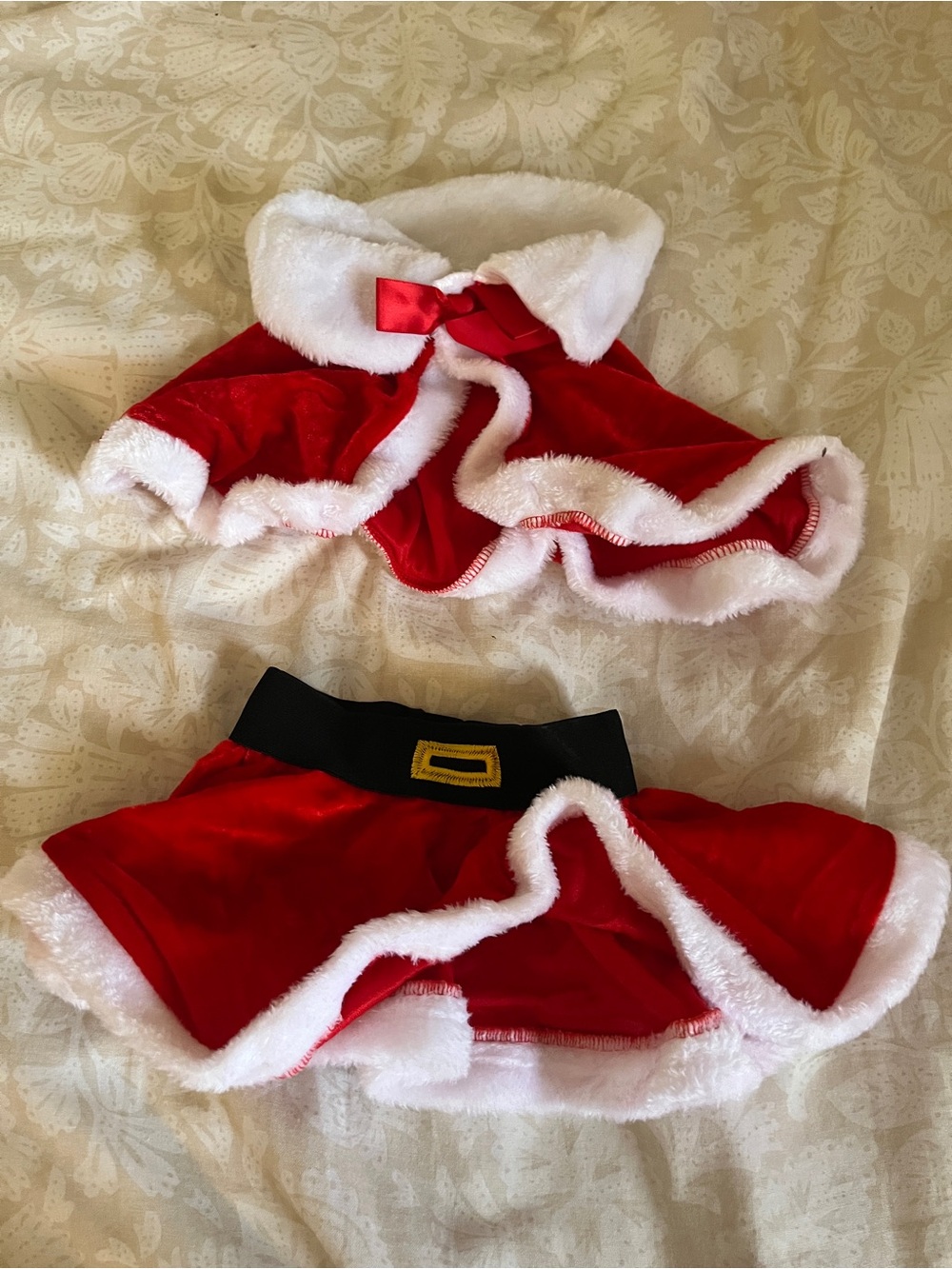 Red and White Santa Cape & Skirt Newborn Costume Set